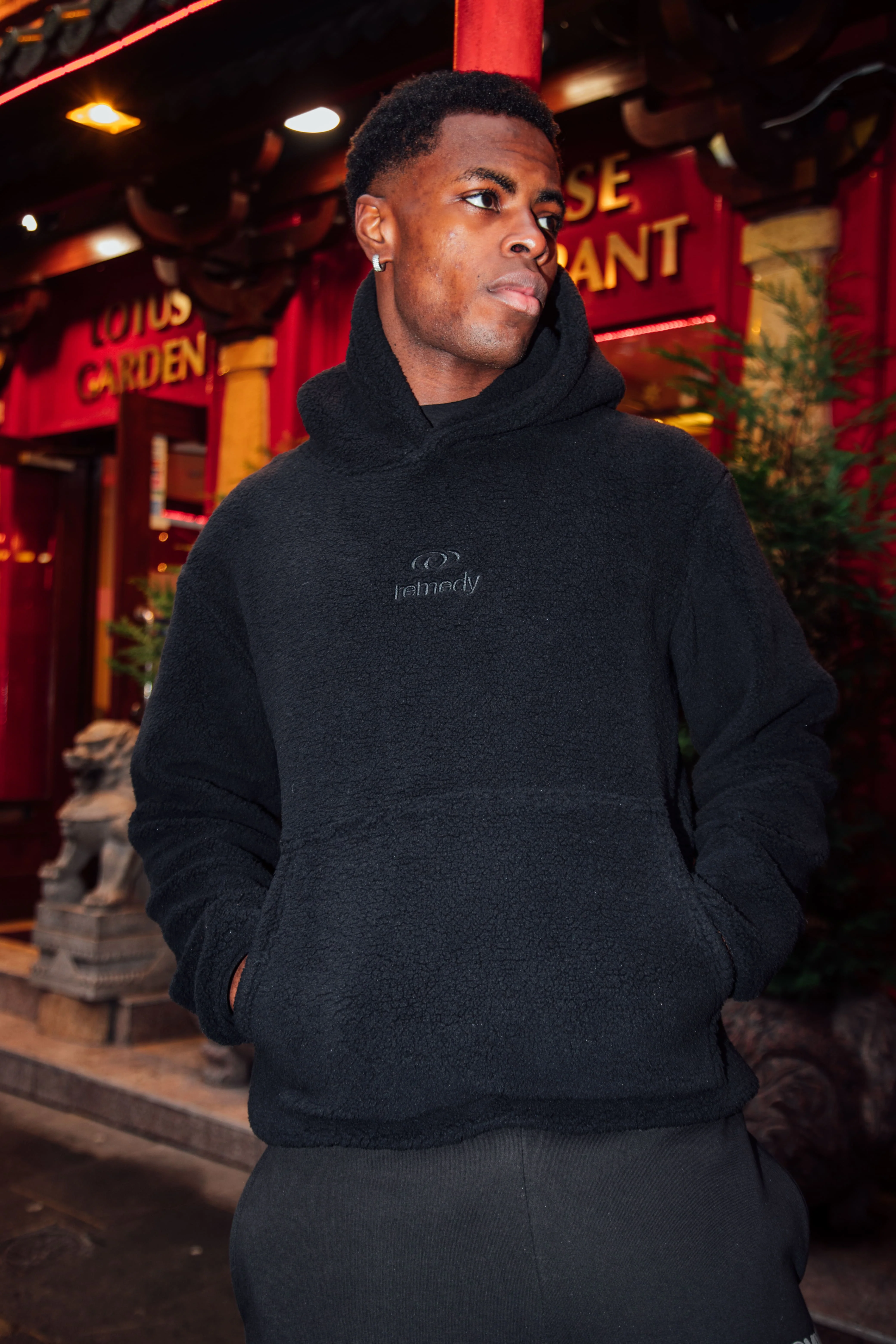 Black Remedy Sherpa Hoodie